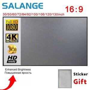 Salange 프로젝터 스크린 YG300 Projetor XG M DLP LED 홈 시어터 용 60 100 120 인치 반사 패브릭 천 프로젝션 스크린