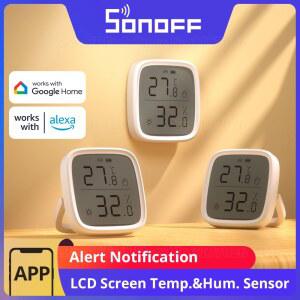 4PCS SONOFF SNZB-02D Z gbee LCD 디지털 온도계 스마트 온도 습도 센서 APP 모니터링 Alexa Google과 함께 작동