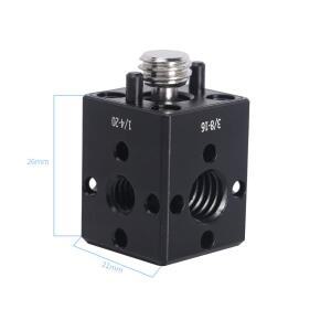 (3/8 &1/4) Arri 위치 지정 나사 및 1/4''-20 & 3/8''-16 구멍이 있는 Niceyrig 미니 큐브 확장 브래킷
