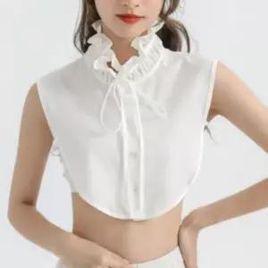 [하프클럽/]카라 러플 하이넥 데일리 넥케이프 페이크 이너셔츠 리본