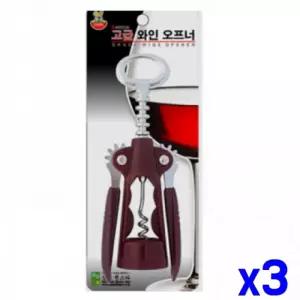 고급 오프너 코르크스크류 3개 스크류 커터 재사용 코르크따개 병따개