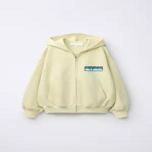 국내배송 ZARA 자라 프린트 지퍼 스웨트셔츠 라이트 옐로우 6224662306 2214272