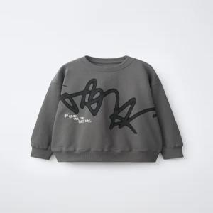 국내배송 ZARA 자라 어반 프린트 스웨트셔츠 콜 그레이 0039590807 2214262