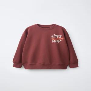 국내배송 ZARA 자라 어반 프린트 스웨트셔츠 석류 0039590605 2214260