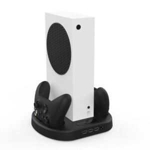 XBOX 시리즈 S 듀얼 컨트롤러 충전 스테이션 수직 스탠드 냉각 팬 홀더 (Xbox ONE/S 콘솔용)