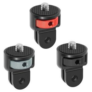 360 회전 미니 삼각대 어댑터 GoPro12 11 POCKET 2 FIMI PALM X3 Osmo 용 1/4 인치 나사 CNC 알루미늄 잠금