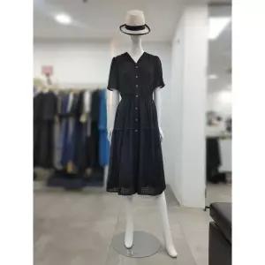 한정수량 SI 브이넥 셔링 티어드 원피스 SMO2125370BK 2822748