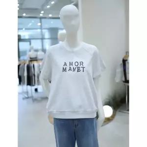 한정수량 온앤온 레터링 자수 래글런 소매 티셔츠 NJW5AE714 2821168