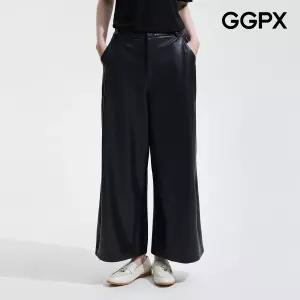 GGPX 백 밴딩 베지터블 레더 와이드 팬츠 GPAPT003F