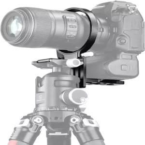 SUNWAYFOTO LS-85 배터리 그립 및 삼각대 마운트 링 렌즈 지지 칼라가 포함된 카메라용 85mm 회전식 Arca