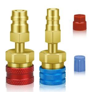 R1234YF ADAPTER TO R134A 퀵 커플러 1234YF 134A 하이 로우 사이드 커넥터 변환 키트 냉매 에어컨 시스템 호스 피팅용 AC 충전
