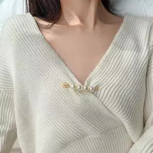 신형 진주 브로치 허리조절 진주 핀 진주옷핀
