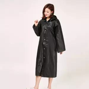 남녀공용 EVA 우비 레인코트 일체형모자 비옷 블랙