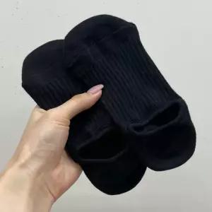 여성용 골지 발목 덧신 양말 블랙