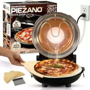 PIEZANO 12인치 전기 피자 오븐 실내용 카운터탑 메이커 800 F까지 가열 바삭한 크러스트 위한 세라믹 스톤