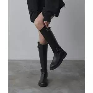 SALT AND CHOCOLATE 라운드 토 라이더 플랫 롱부츠 412348002 (3.5cm/2colors) 2386298