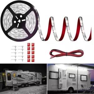 Vbakor RV 차양등 캠핑카 모터홈 여행용 12V 20FT 트럭 스탠드 파티 바비큐용 방수 외부 언더글로우 라이트