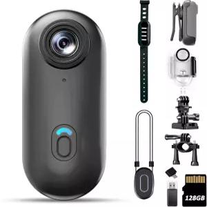 4K 128GB 미니 바디 카메라 비디오 및 오디오 기능이 있는 마그네틱 손가락 의 액션 캠 핸즈프리 방수