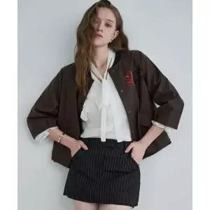 LENICMCCOY 레터링 배색 페이크레더 7부 자켓 MM04JK003HJY 2379179