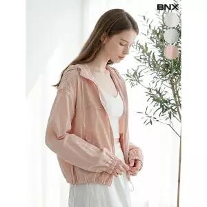 BNX 여성 포켓 프릴 후드 집업 점퍼