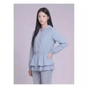 샤트렌블루 허리셔링 주름 레이어드 점퍼 HCCMJP208