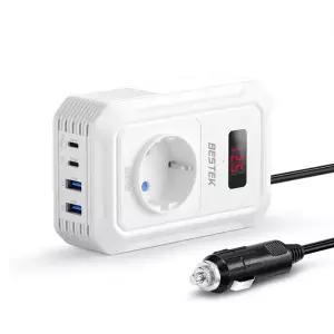 아이넷 베스텍 200W 차량용 파워 인버터 DC12V를 AC220V 변환/PD+QC 총출력131W 맥북/노트북 고속충전