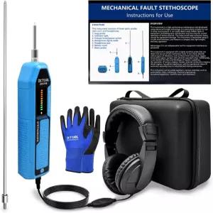 ZKTOOL 자동차 전자 정비용 청진기 귀 진단 장치 키트 EM410 단극 및 장극 프로브 헤드폰 엔진 소음 탐지기