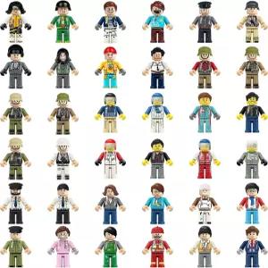 36PCS 미니피규어 액션 스터퍼 빌딩 브릭 피플 소년 선물 크리스마스 스타킹 생일 케이크 장식 부활절 달걀