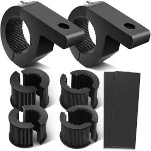 Nilight 90027B 2PCS LED 라이트 바 수평 클램프 장착 키트 0.75인치 1.25인치 불 루프 랙 롤 케에 ATV UTV