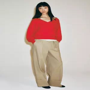 ZARA 울 브이넥 스웨터 - 레드 1509/003/600