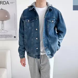 남성 워싱 데님 후드 재킷 캐주얼 청 자켓 데일리 아우터 봄가을 스트리트 상의