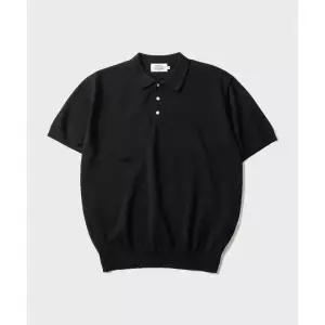 AMFEAST (Cotton 100%) 에센셜 폴로 하프 니트 블랙 2392756