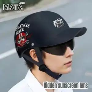 오토바이 헬멧 레트로 독일 클래식 모토 Casco Moto 하프 Capacete De with HD Visors