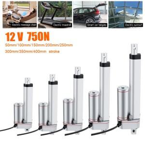 DC 12V 750N 선형 액추에이터 50mm 100mm 스트로크 드라이브 전기 모터 컨트롤러 10mm/s 속도