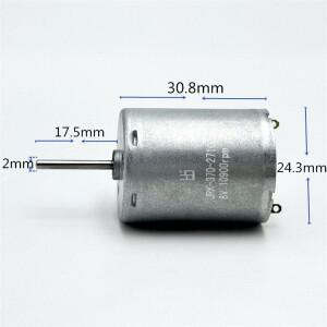 마이크로 24mm 라운드 긴 샤프트 RK-370CA 모터 DC5V-12V 7.4V 8V 12000RPM 고속 카본 브러쉬 전기 취미 장