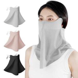 목까지 커버되는 UPF 50+ 자외선 차단 페이스 마스크, 여름 야외 활동에 적합한 통기성 좋은 디자인
