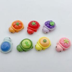 10개입 귀여운 3D 과일 거북이 레진 댕글 참 다채로운 미니 펜던트 대량 액세서리 여성용 DIY 팔찌 키체인