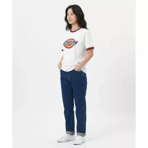DICKIES 트리 로고 링거 티셔츠 Red