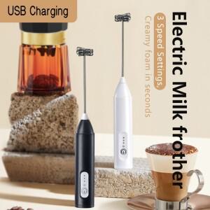 무선 우유 Frothers 전기 USB 충전 3 속도 핸드 헬드 블렌더 작은 커피 폼 메이커 주방 도구 털다