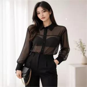 매장정품 JIGOTT 지고트 *시스루 셔츠 블라우스JS4E0BL501 JS4E0BL501-ECL 1938032