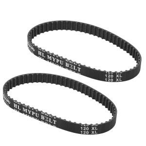 Qjaiune 2Pcs 120XL 037 타이밍 벨트 60이빨 검은 톱니 고무 기어 10mm 구동 (120XL037)