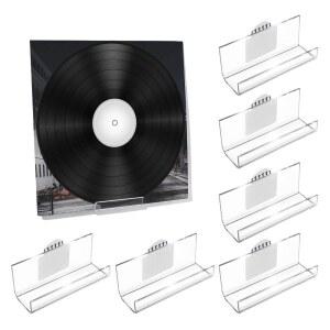 칼 6팩 비닐 레코드 홀더 월 마운트 노 드릴 셀프 접착 릴 선반 LP 앨범 커버 CD 책 사진