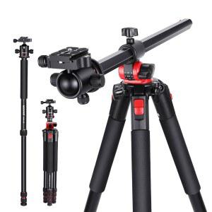 센터 컬럼과 볼 알루미늄 아르카 타입 QR 플레이트 가방 DSLR 카메라용 수평 삼각대 오버 카메라 마운트 비디오 캠코더 최대 하중 33파운드