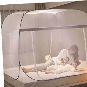 이지 원터치 사각모기장 텐트 대형 침대 캠핑 방충망