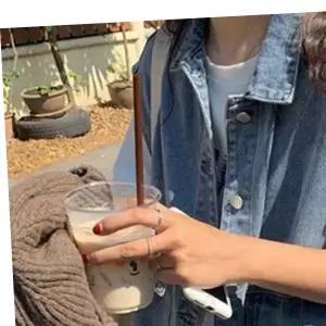 여성 면조끼 데님 스타일 오버 박스핏 스타일리쉬 패션조끼 청 조끼