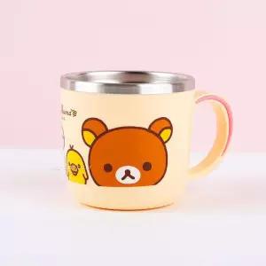 (260ml)(아이보리) 리락쿠마 스텐컵/스테인리스/머그/유치원/손잡이/아동/캐릭터/아기/머그컵/휴대/아이컵