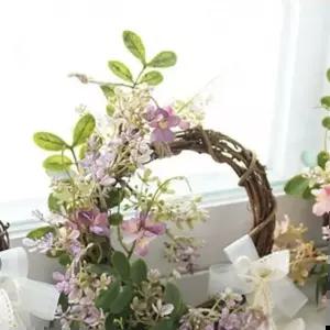가랜드리스 벽장식 현관문 거실 DIY 인테리어 조화꽃리스(3color)