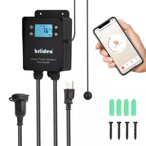브리아디아 WiFi 연못 온도계 120V 1500W 스마트 수온 조절기 타이머 포함 라이프 앱을 통한 원격 모니터링