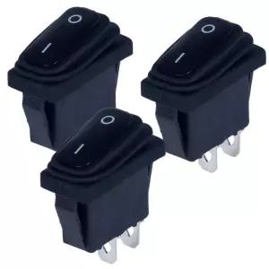DMWD 3핀 방수 래칭 로커 스위치 SPST ON/OFF 2위치 사각 20A 12V / 15A 250VAC 스냅인 디자인