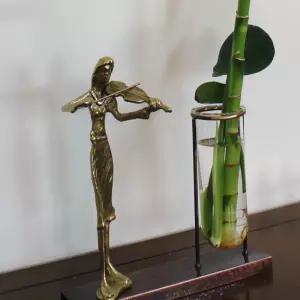 장식품 화병 황동 수공예 바이올린 시험관 꽃 유리